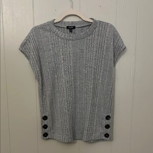 Gray Ribbed Women's Top